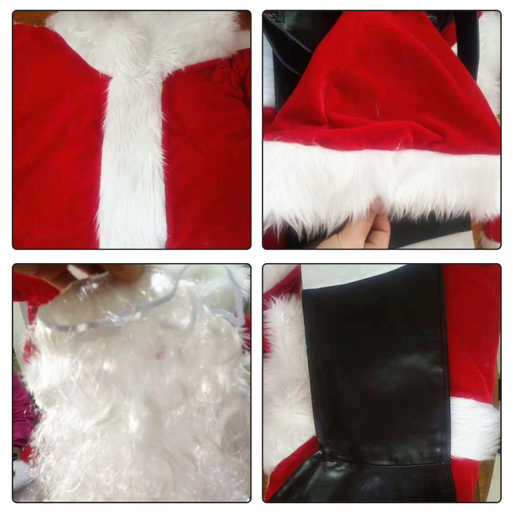 Men's Santa Claus Costume Adult Christmas Deluxe Santa Suit Set