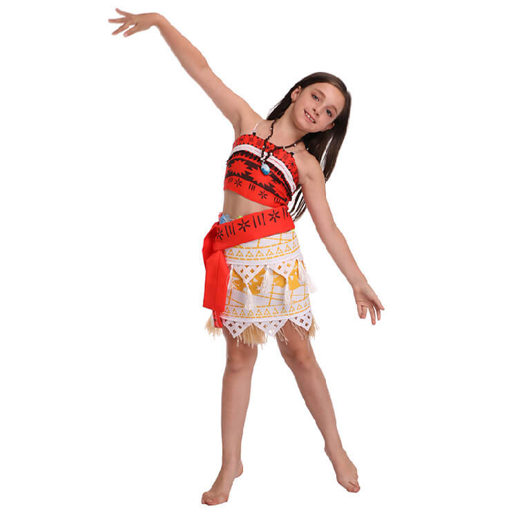 Princess Moana Costume Women and Girls Polynesian Cosplay Costume Beach Dress Up Outfits