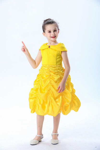 Princess Belle Dress Beauty Role Playing Costume Birthday Dress Ball Gown