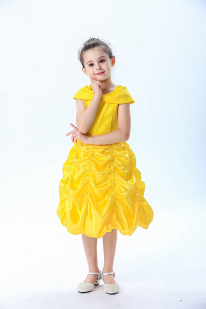 Princess Belle Dress Beauty Role Playing Costume Birthday Dress Ball Gown