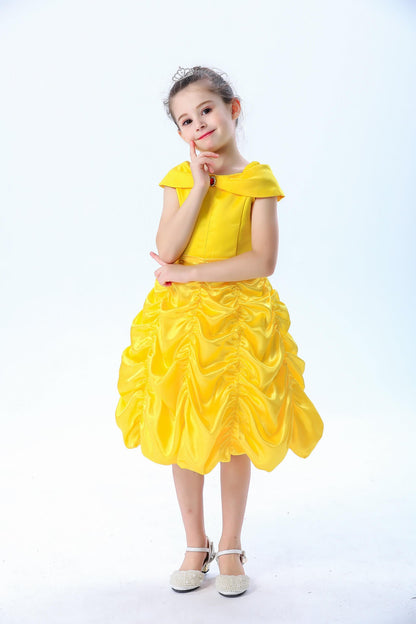 Princess Belle Dress Beauty Role Playing Costume Birthday Dress Ball Gown