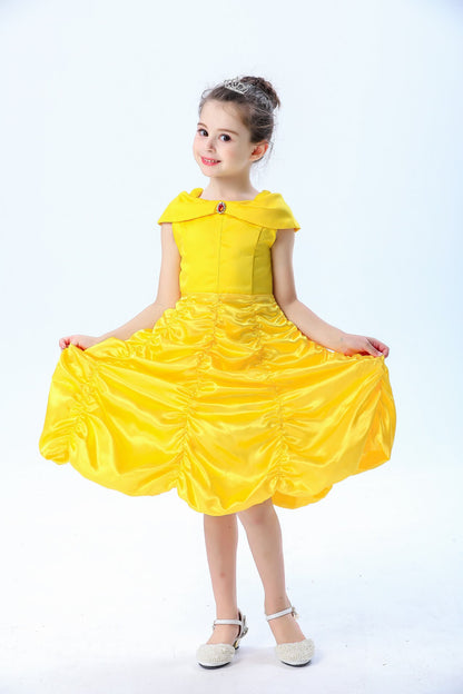 Princess Belle Dress Beauty Role Playing Costume Birthday Dress Ball Gown