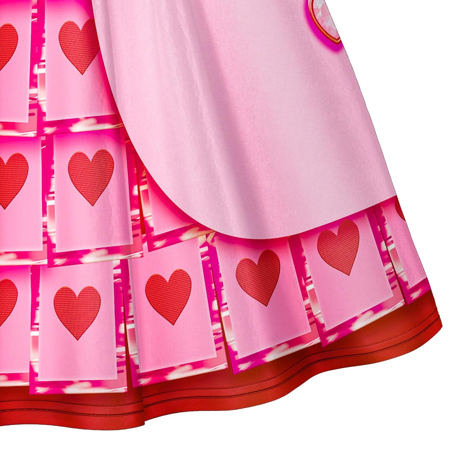 Adults Queen of Hearts Costume Pink Princess Bridget Dress and Wig Outfit for Cosplay