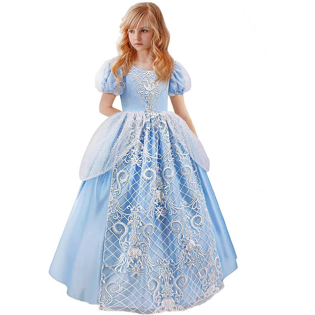 Girs Cinderella Dress Birthday Carnival Princess Cosplay Dressing up Halloween Costume