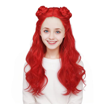 Girls Princess Red Costume The Rise of Red Jumpsuit and Wig for Cosplay