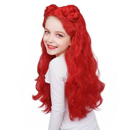 Girls The Rise of Red Dress Princess Red Costume and Wig for Halloween Carnival