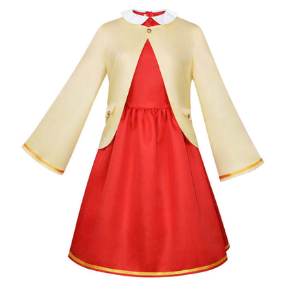 Anya Forger Red and Yellow Dress Anime Costume Halloween Cosplay Outfit