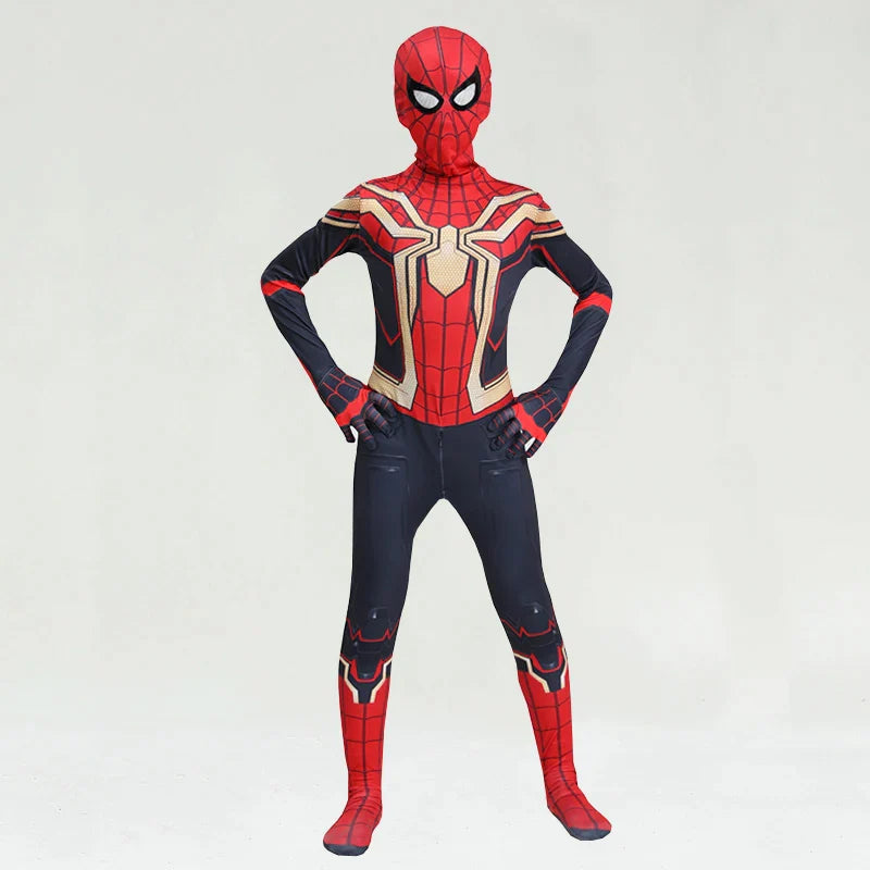 Kids Spiderman Costume Superhero Cosplay Bodysuit with Mask Halloween Costume