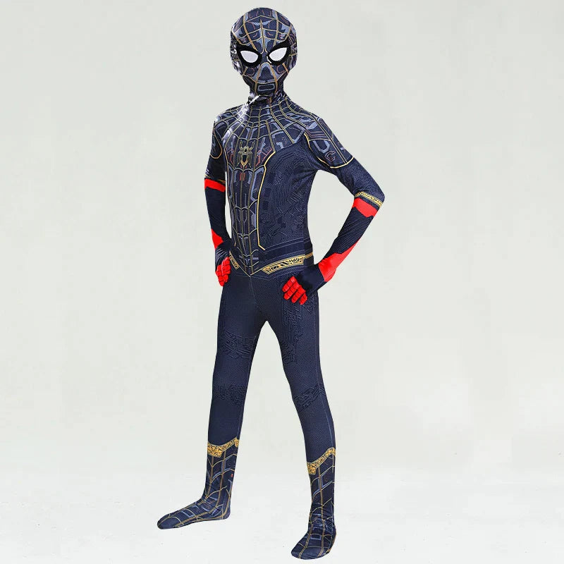 Kids Spiderman Costume Superhero Cosplay Bodysuit with Mask Halloween Costume