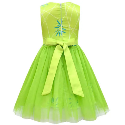 High Quality Inside Out Joy Cosplay Costume Princess Bow Dress Wig/Mask Girls Halloween Carnival Birthday Movie Disgust Dress Up