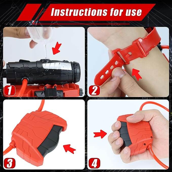 Spider Wrist Water Gun Kids Superhero Toys Launcher Gloves Web Shooter With Wrist Water Sprayer Set