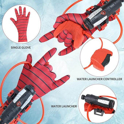 Spider Wrist Water Gun Kids Superhero Toys Launcher Gloves Web Shooter With Wrist Water Sprayer Set