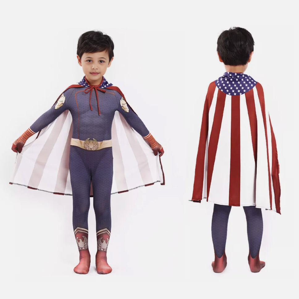 The Boys Homelander Cosplay Costume Home Lander Battle Suit with Cape Halloween Costumes