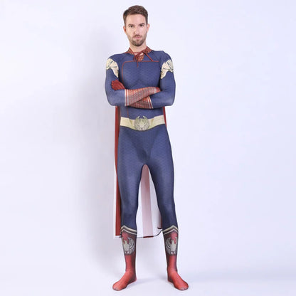 The Boys Homelander Cosplay Costume Home Lander Battle Suit with Cape Halloween Costumes