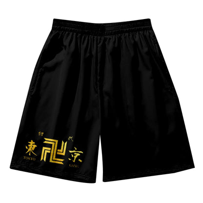 Ken Ryuguji and Manjiro Sano Cosplay Shorts Unisex Elastic Waist Casual Shorts