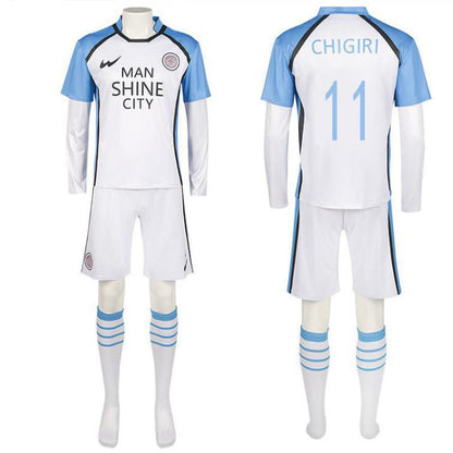 Unisex No.11 Nagi Seishiro Costume Manshine City Football Uniform Hyoma Chigiri Jersey