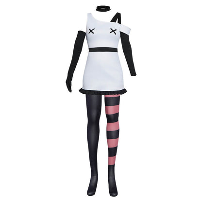 Vaggie Hazbin Hotel Costume Vaggie White Dress with Accessories