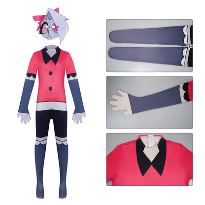 Hazbin Hotel Cosplay Jumpsuit with Mask Party Carnival Halloween Costumes