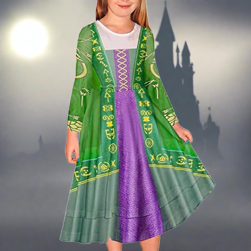 Kids Winifred Sanderson Costume Halloween  Cosplay Dress Up 3-10Y