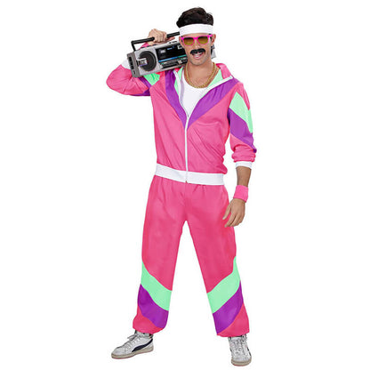 Adults 80s Tracksuit Costume Disco Outfit Hip Hop Street Style Jacket and Pants