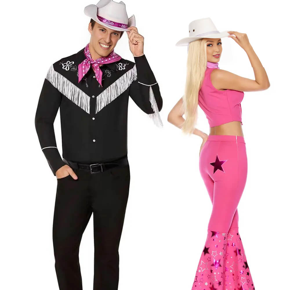 Couples Cowgirl and Cowboy Outfit Women Men West Cowboy Halloween Costumes