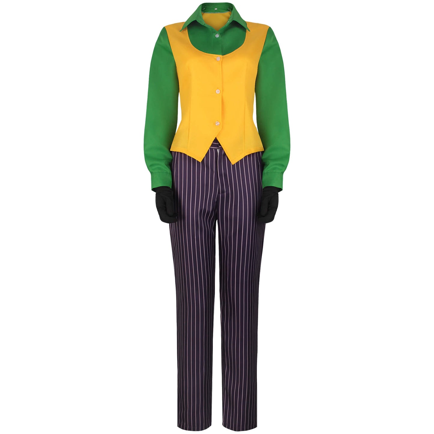 Women Joker Costume Striped Purple Uniform Party Outfit Femal Joker Halloween Suit