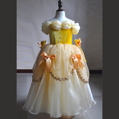 Princess Belle Dress Halloween Costume Party Ball Gown Dress