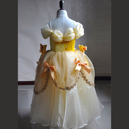 Princess Belle Dress Halloween Costume Party Ball Gown Dress