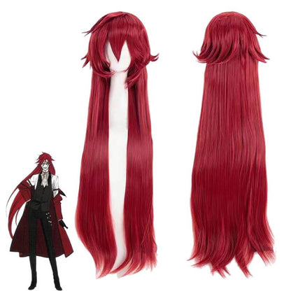 Adult Grell Sutcliff Costume Grim Reaper Grelle Cosplay Outfit Red Uniform with Accessories Full Set