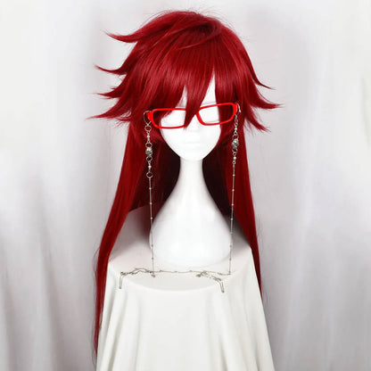 Adult Grell Sutcliff Costume Grim Reaper Grelle Cosplay Outfit Red Uniform with Accessories Full Set