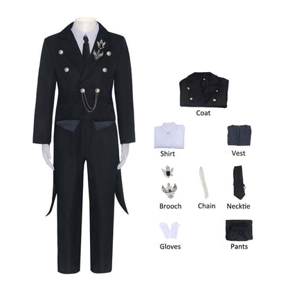 Mens Sebastian Michaelis Costume Sebastian Cosplay Outfit Halloween Dress Up Full Set