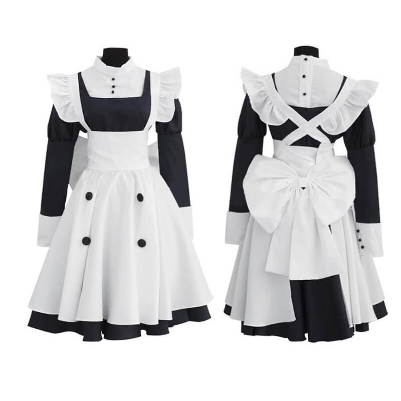 Adult Mey Rin Cosplay Costume Maid Halloween Outfit Girl Party Evening Dress