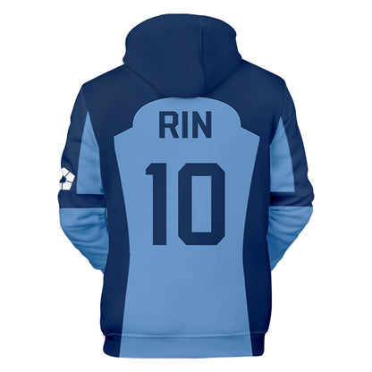 Teens Adult Blue Lock Hoodie Isagi Yoichi Plus Size Pullover Sweatshirt No.11 Sport Uniform