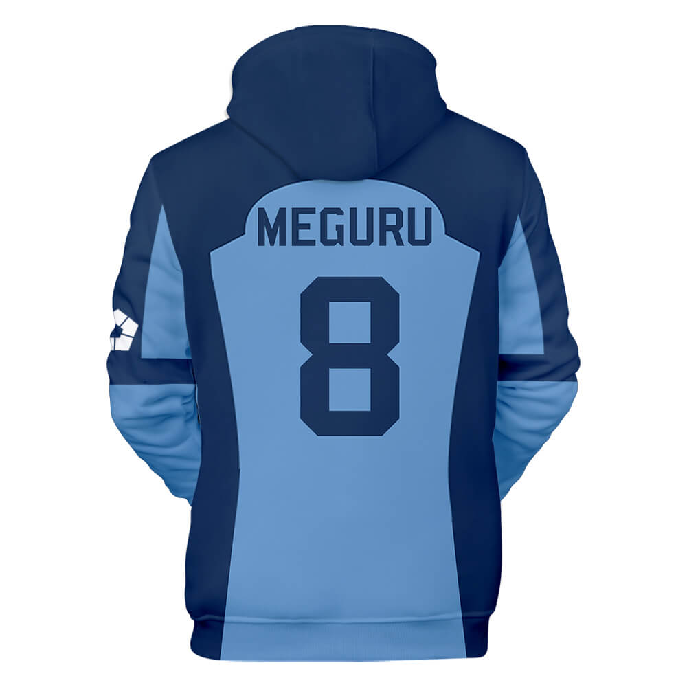 Teens Adult Blue Lock Hoodie Isagi Yoichi Plus Size Pullover Sweatshirt No.11 Sport Uniform