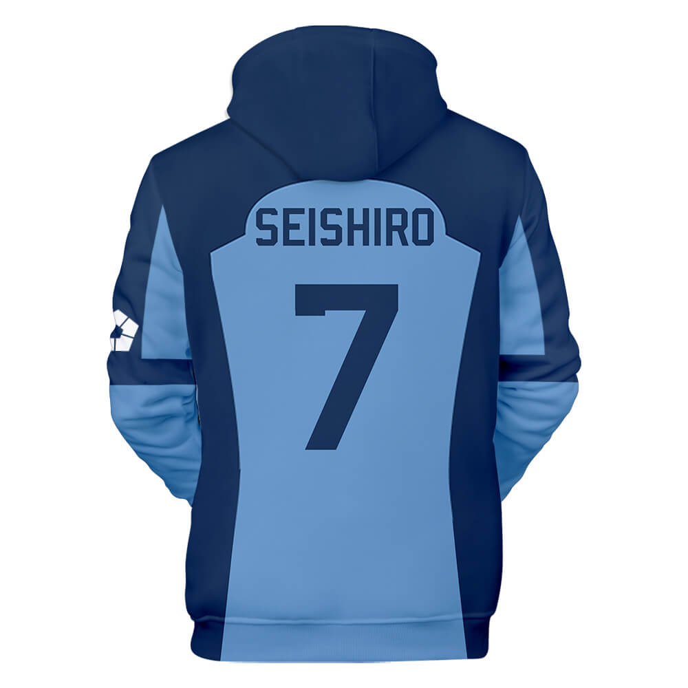 Teens Adult Blue Lock Hoodie Isagi Yoichi Plus Size Pullover Sweatshirt No.11 Sport Uniform