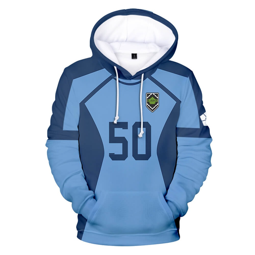 Teens Adult Blue Lock Hoodie Isagi Yoichi Plus Size Pullover Sweatshirt No.11 Sport Uniform