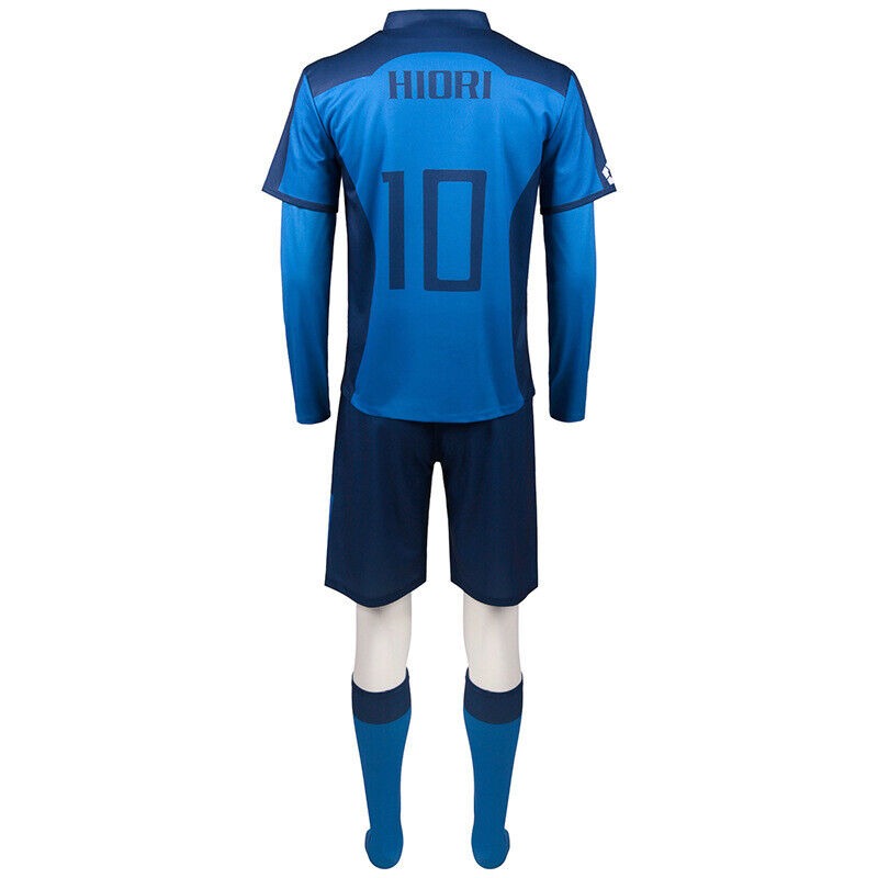 Adult Blue Isagi Football Jersey Isagi Yoichi Bachira Uniform Full Set Football Team Sportswear