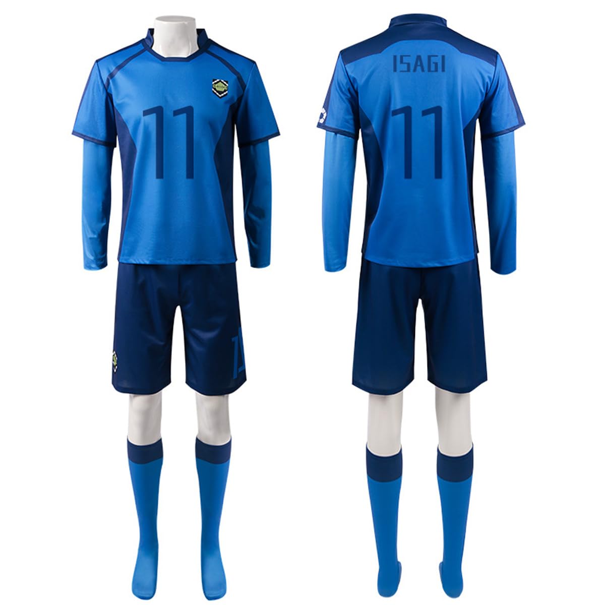 Adult Blue Isagi Football Jersey Isagi Yoichi Bachira Uniform Full Set Football Team Sportswear