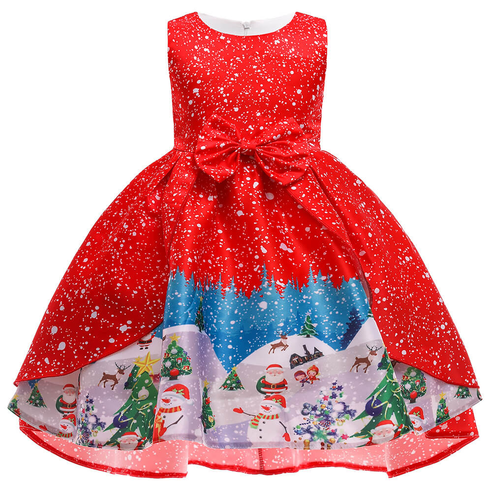 Girls Christmas Dress A Line Princess Party Dress Christmas Costume for Kids 3-8 Years