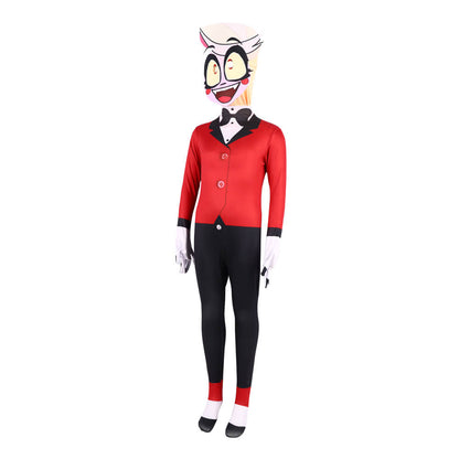 Kids Charlie Morningsta Costume Hazbin Hotel Cosplay Outfit Princess of Hell Jumpsuit Helmet Suit