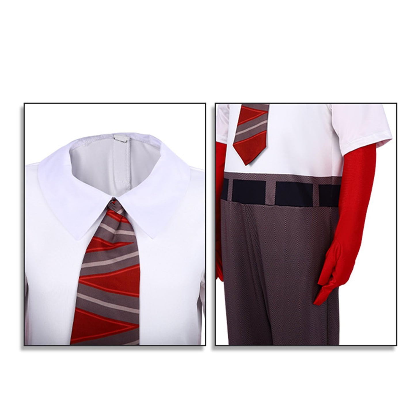 Anger Costume Inside 2 Anger Cosplay Jumpsuit with Tie and Gloves Full Set For Kids and Adults