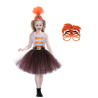 Kids Anxiety Outfit Inside Movie Out Dress with Headband for Girls 3-12 Years