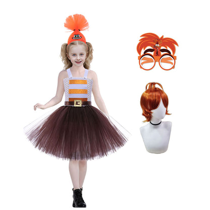 Kids Anxiety Outfit Inside Movie Out Dress with Headband for Girls 3-12 Years