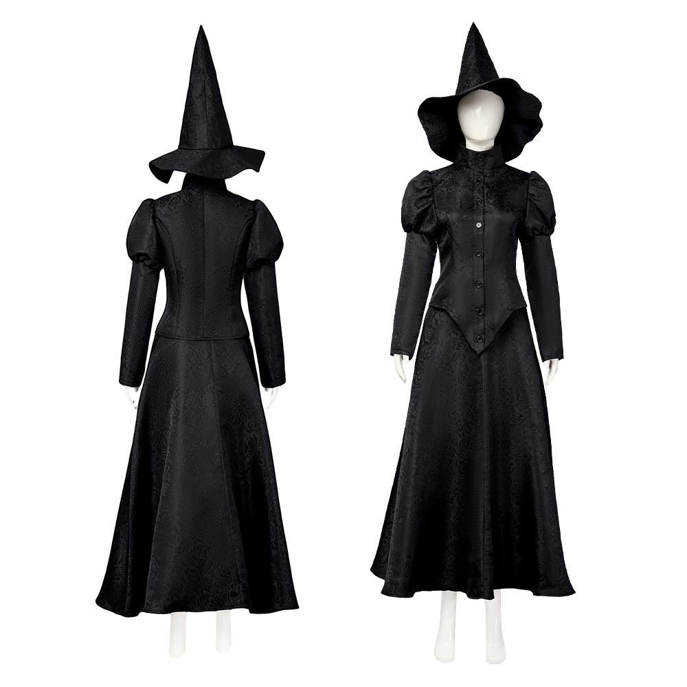 Adult Wicked the Witch Dress Women Elphaba Costume with Witch Hat for Halloween Cosplay