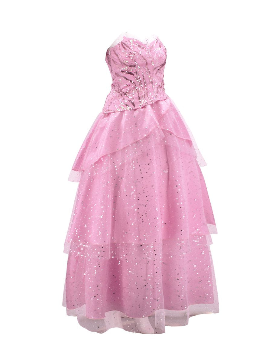 Adult Glinda Outfit The Good Witch Costume Pink Witch Fancy Dress for Party Event Musical