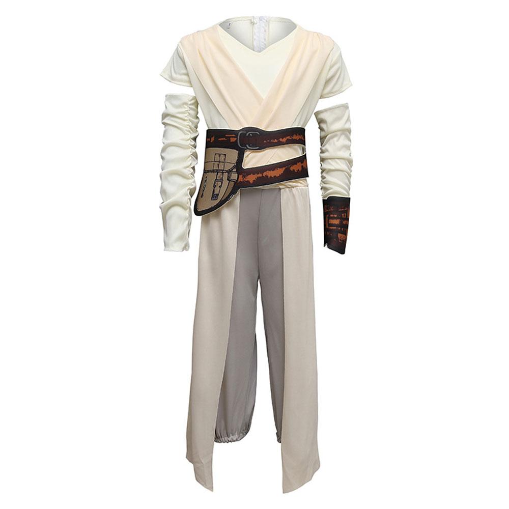 Girls Rey Costume Halloween Rey Cosplay Outfit Jumpsuit Belt and Wrist Band Suit