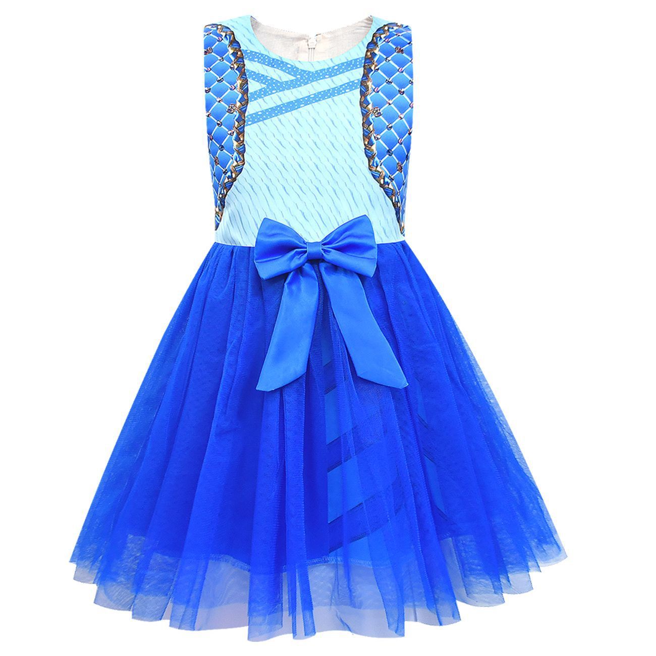 Girls Chloe Charming Sleeveless Dress The Rise of Red Blue Costume with Bag and Gloves