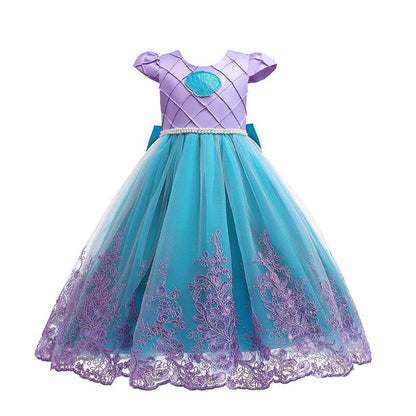 Girls Mermaid Light Up Dress Ariel Princess LED Party Outfit Tulle Seamaid Halloween Costume