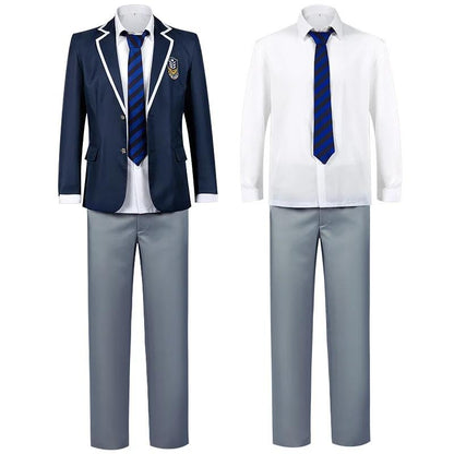 Mens Isagi School Uniform Blue Cosplay Costume Isagi Yoichi Halloween Carnival Outfit