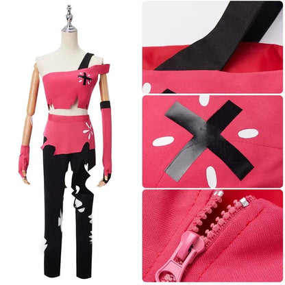 Cherri Bomb Cosplay Costume Angel Dust's Close Friend Cherri Outfit Halloween Carnival Red Suit